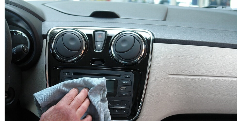 An overview of interior detailing of a car